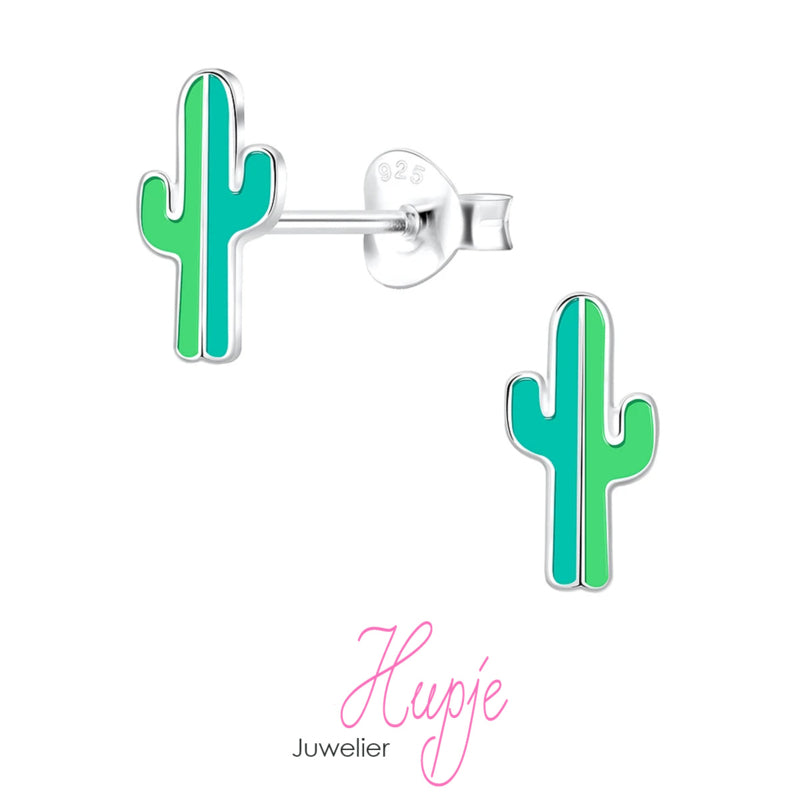 zilveren oorknopjes cactus