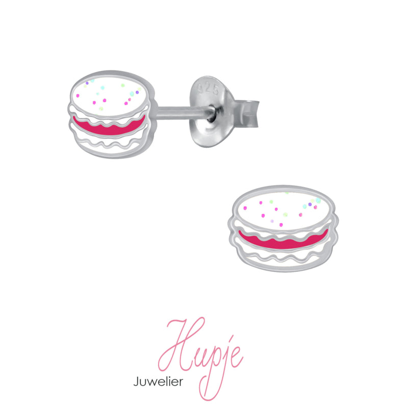 zilveren kinderoorbellen macaron