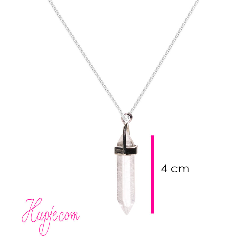 zilveren ketting met edelsteen hanger Bergkristal