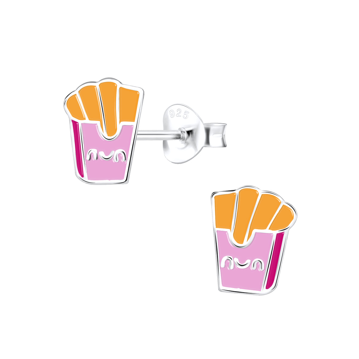 silver stud earrings french fries