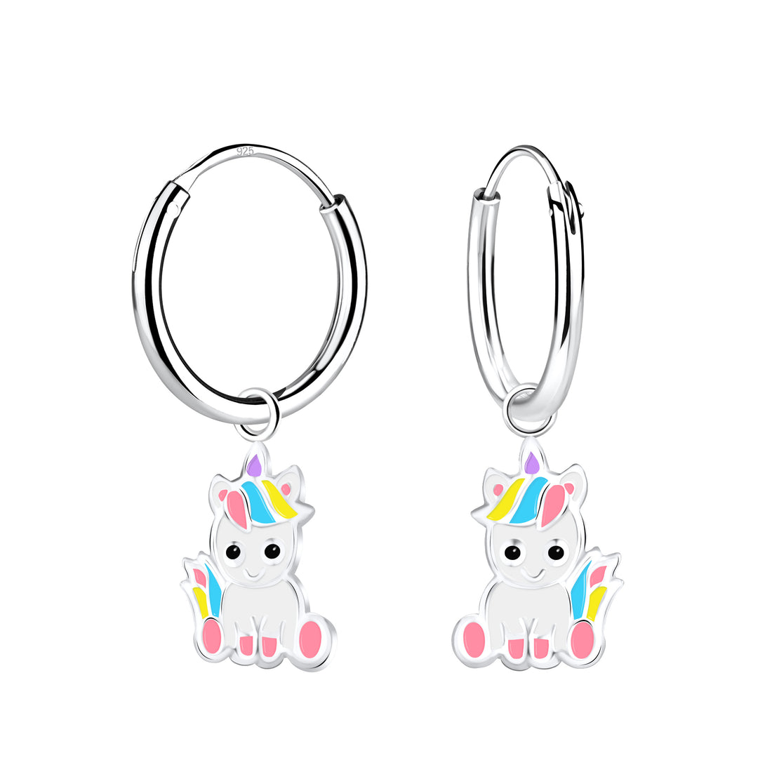 zilveren kinderoorbellen rainbow dash creolen