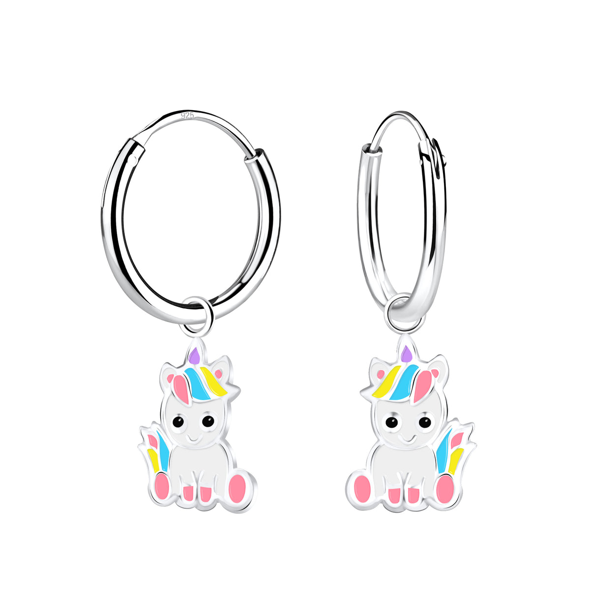 zilveren kinderoorbellen rainbow dash creolen