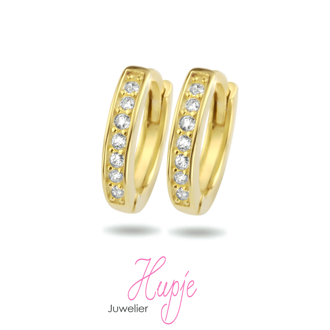 silver earrings with gold plating Classy Zirconia