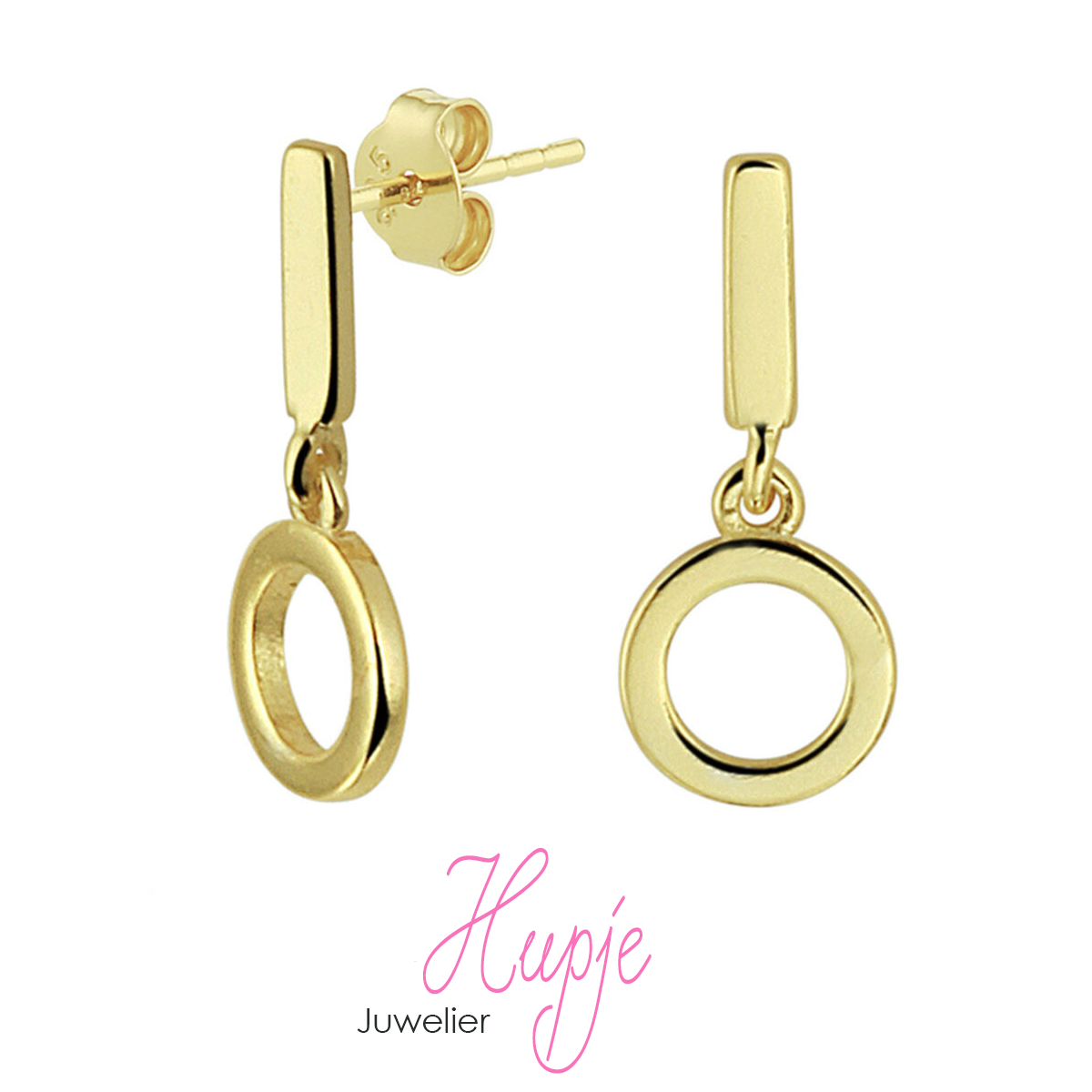 gouden oorhangers rond
