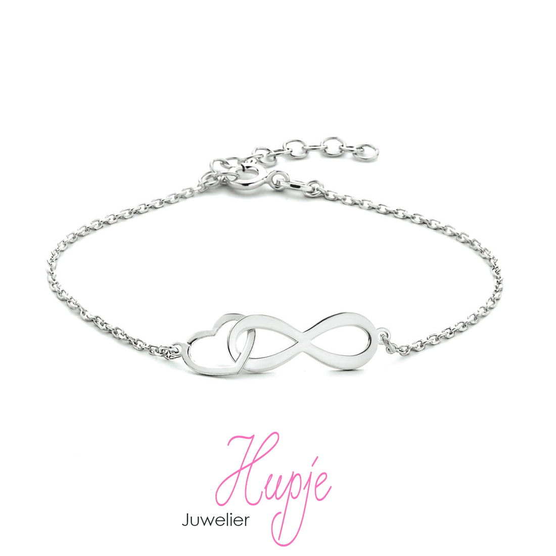 zilveren armband infinity hartje