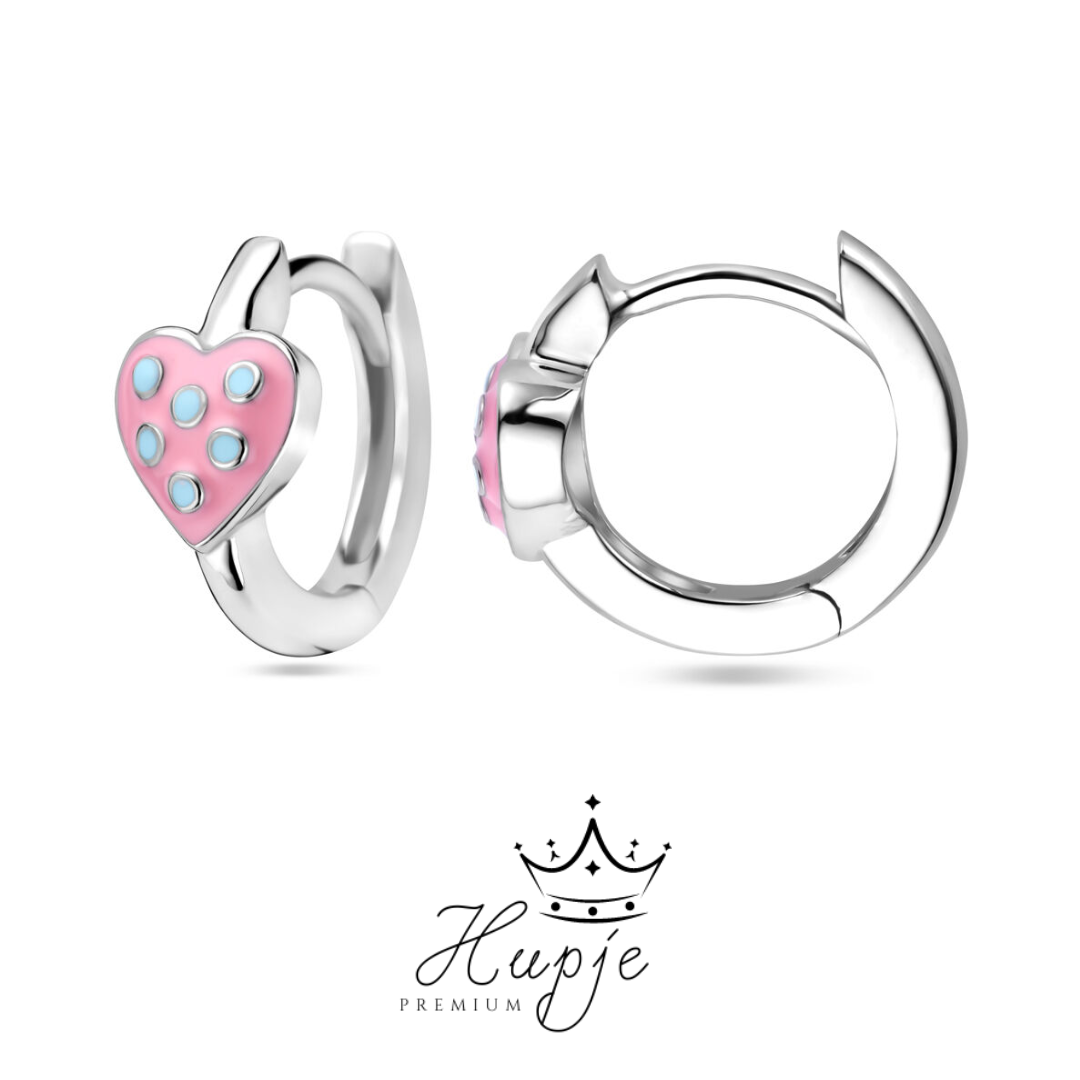 kinderoorbellen hartje roze lichtblauw