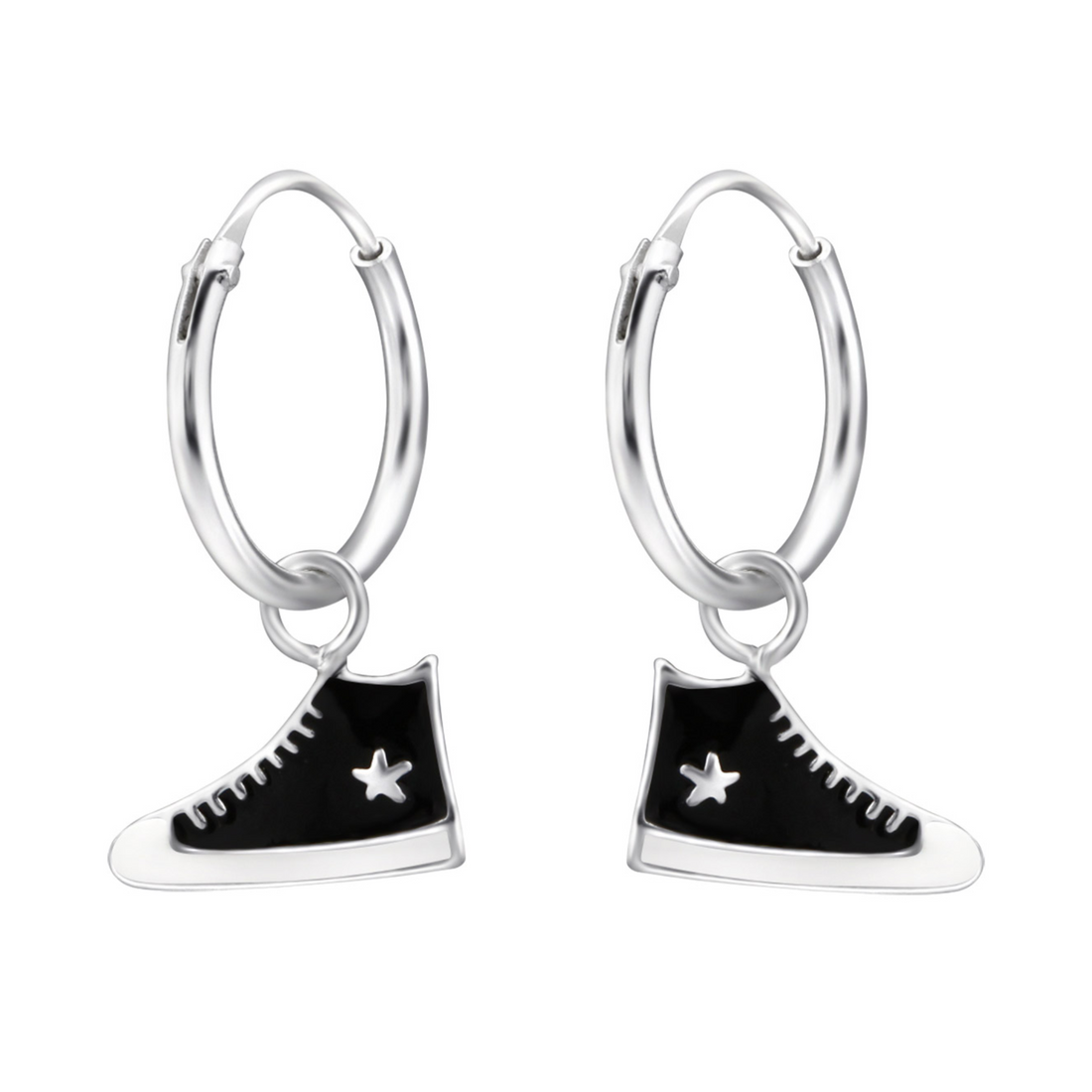 silver hoop earrings all star sneakers