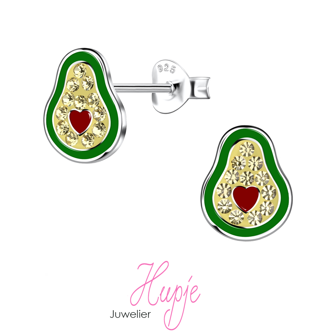 silver earrings avocado
