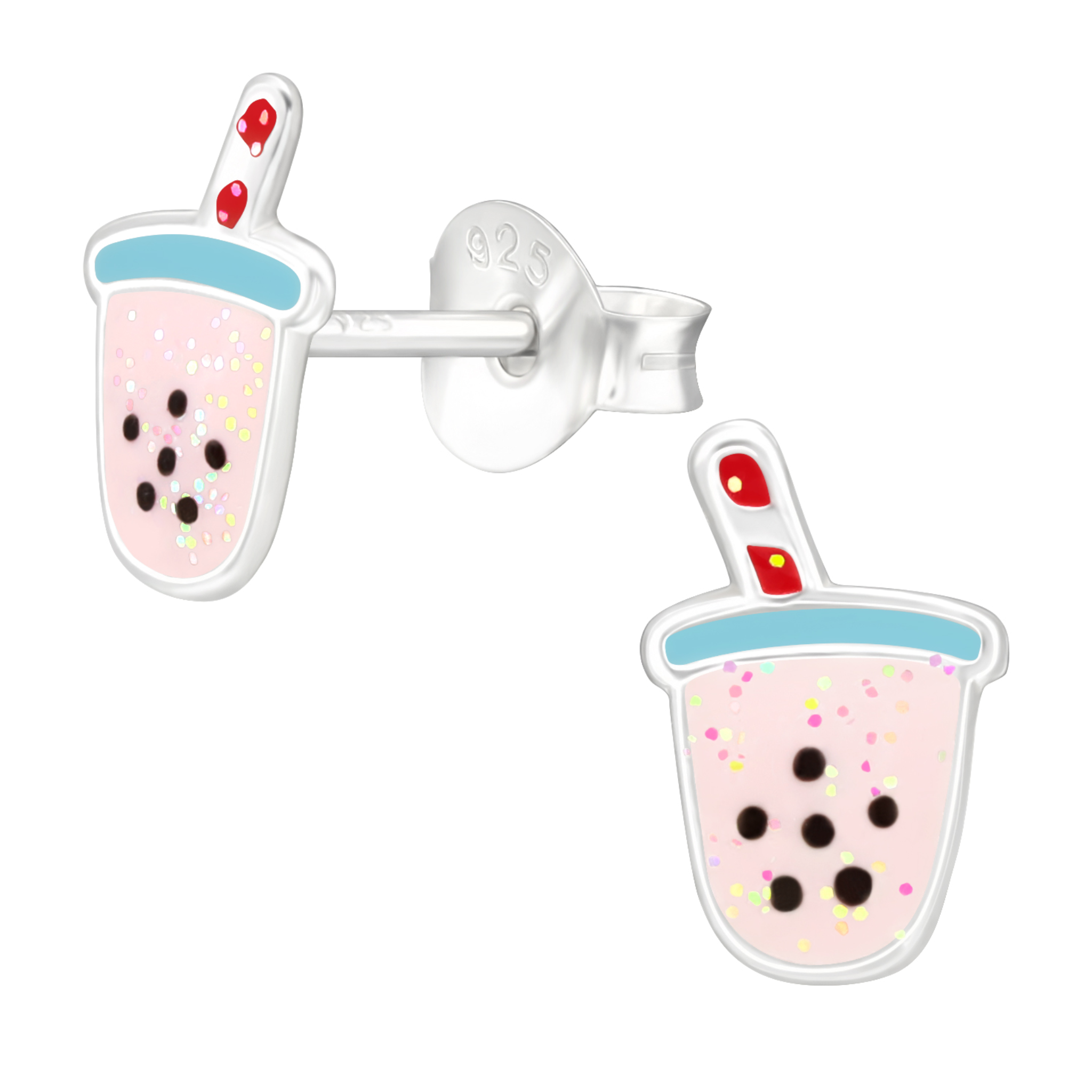 Silberne Kinderohrringe Bubble Tea