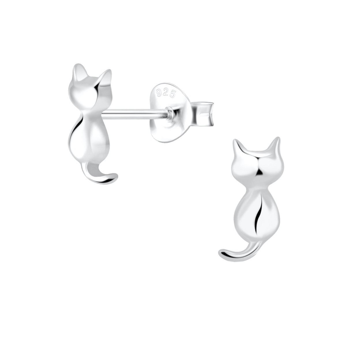 zilveren kinderoorbellen katje premium