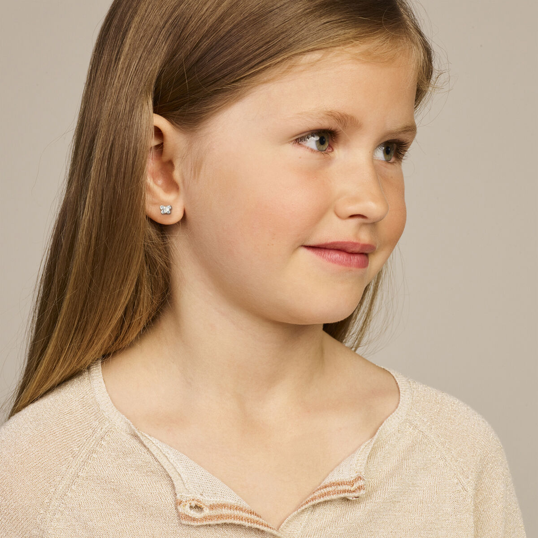 zilveren oorknopjes kleine vlinder