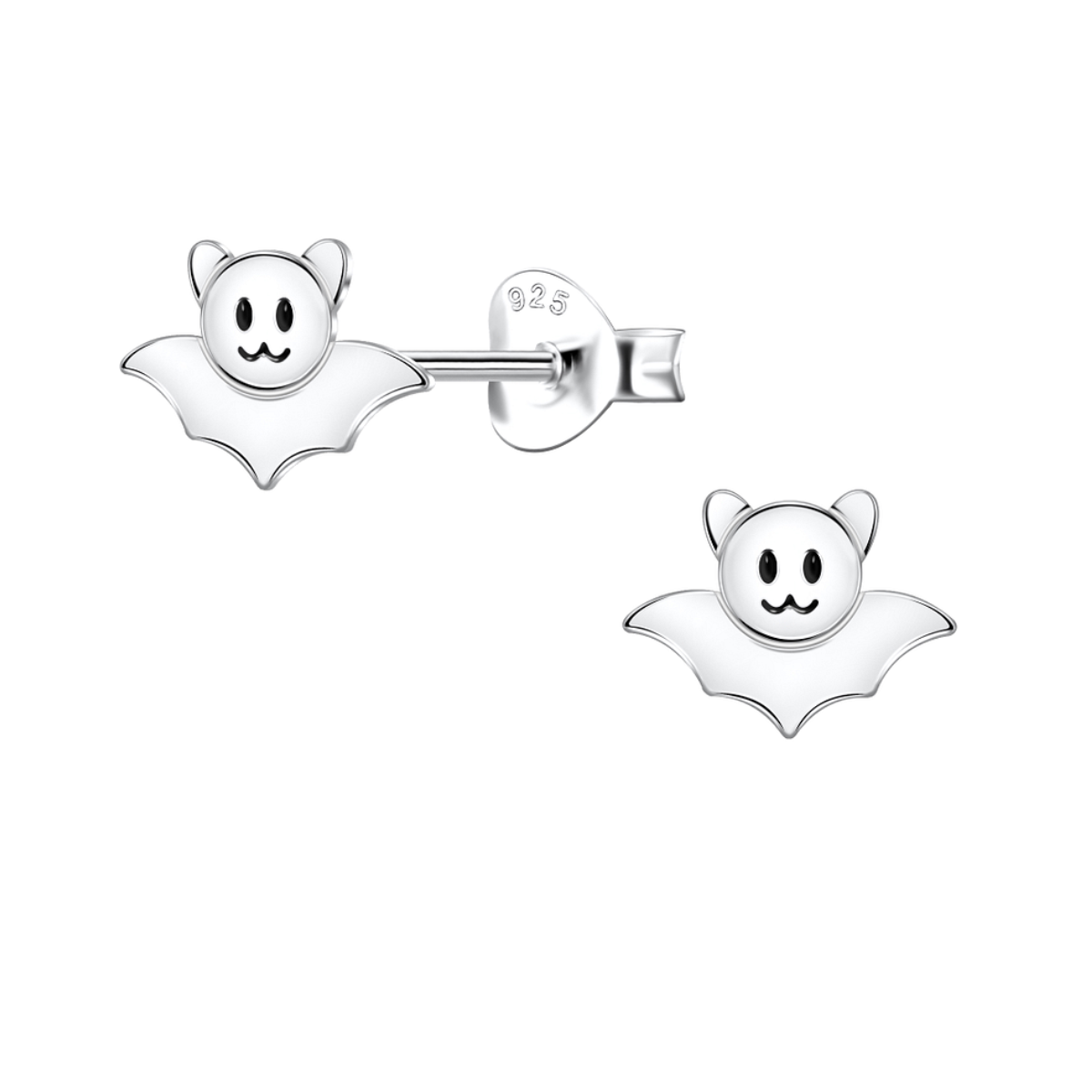 zilveren oorknopjes vleermuis