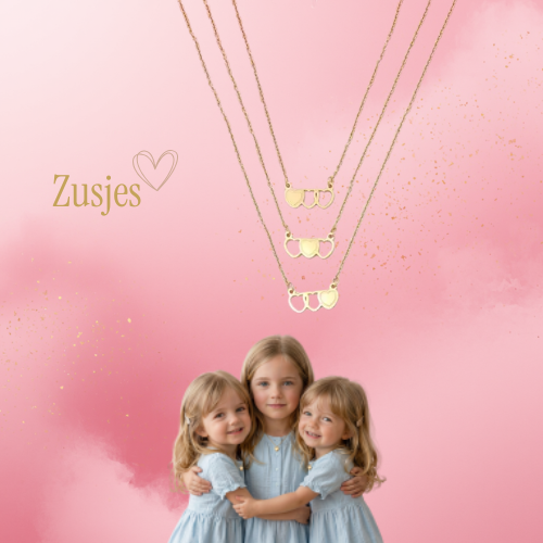 Silbernes Mutter-Tochter-Set STERN (Set mit 2 Halsketten)