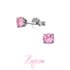 gerhodineerd zilveren oorbellen roze Zirkonia