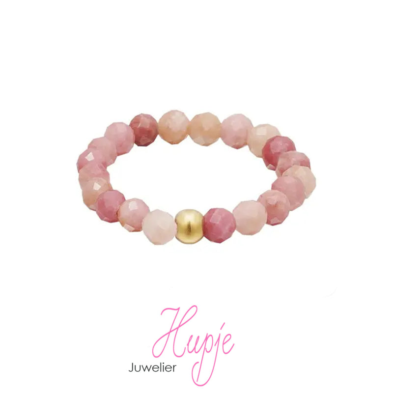 toe ring Pink and Gold stone