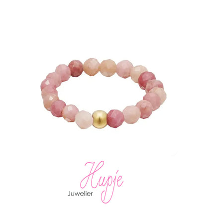 toe ring Pink and Gold stone