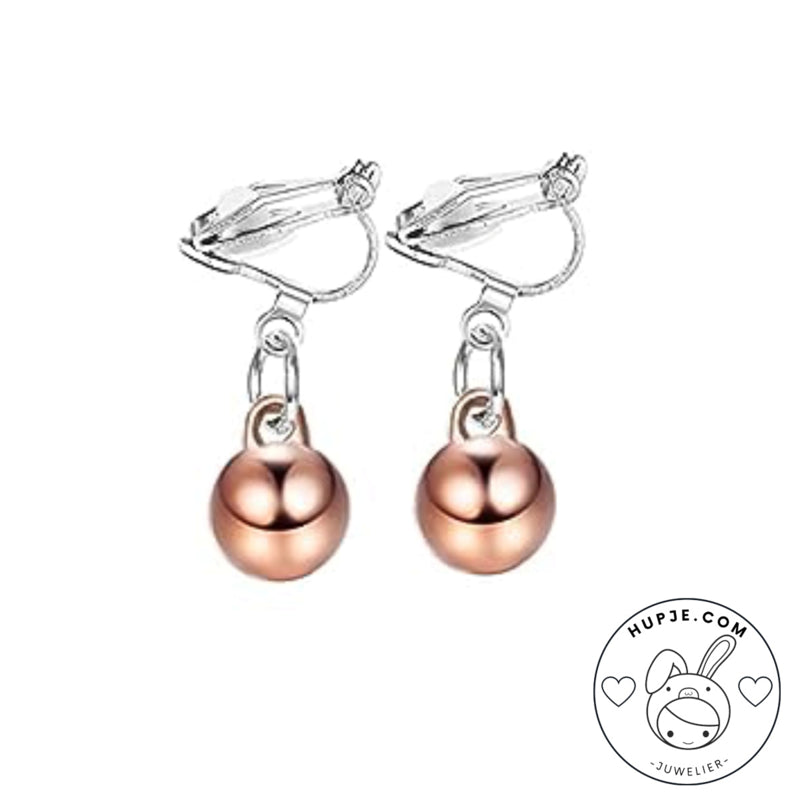 clipoorbellen bolletje rosegoud