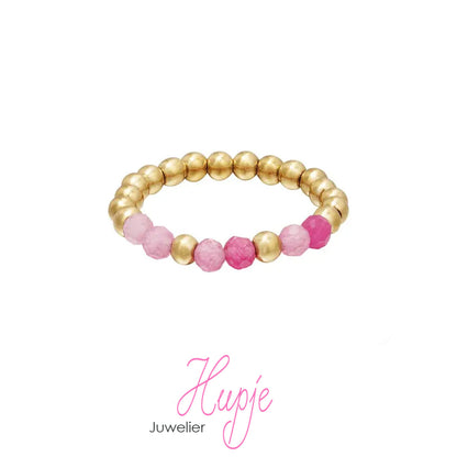 toe ring with beads Pink &amp;amp; Gold Hematite