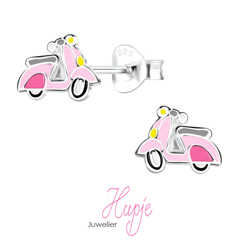 zilveren oorknopjes scooter