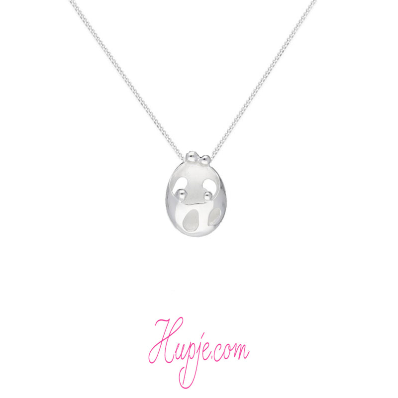 zilveren mama ketting 2 kinderen 3D