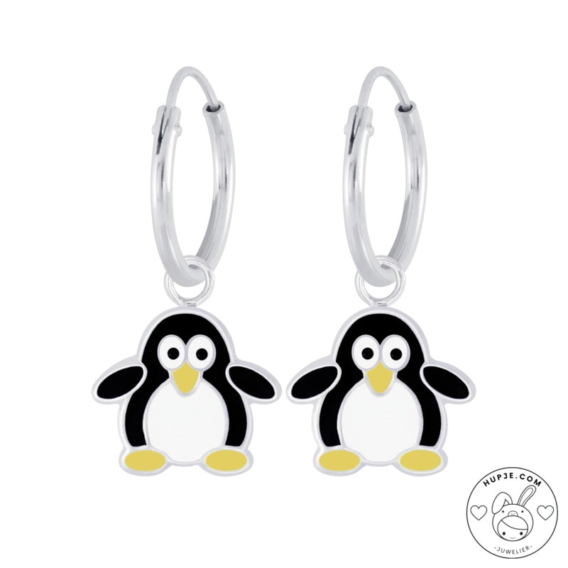 zilveren kinderoorbellen pinguin creolen