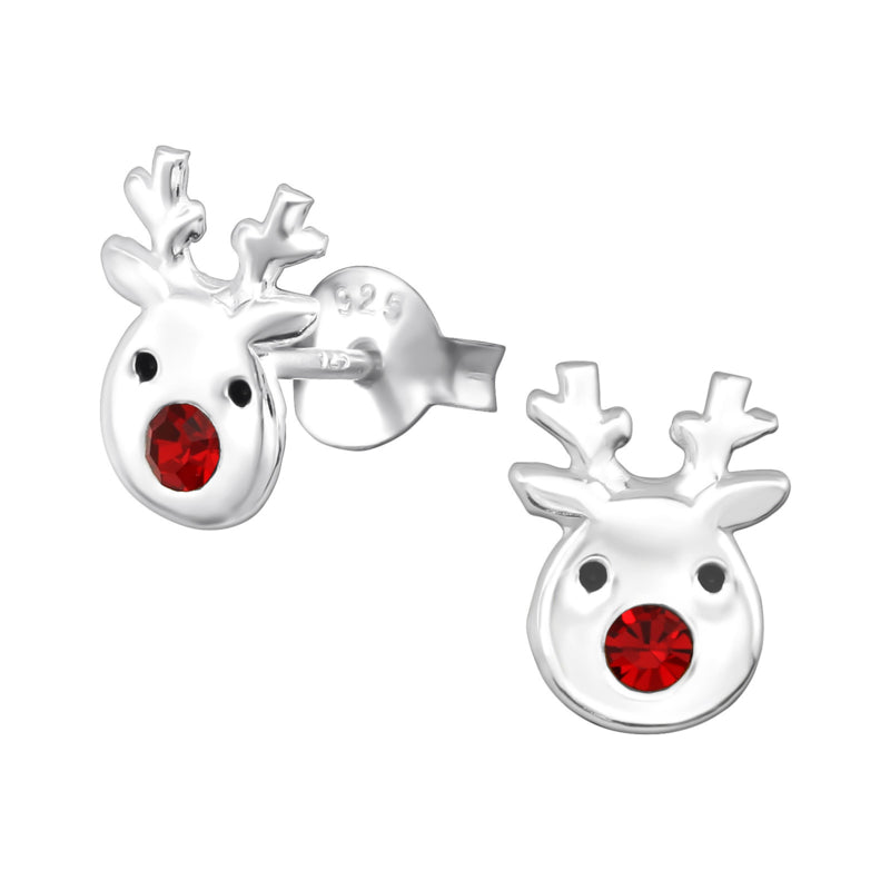 zilveren oorbellen Rudolf + kristal