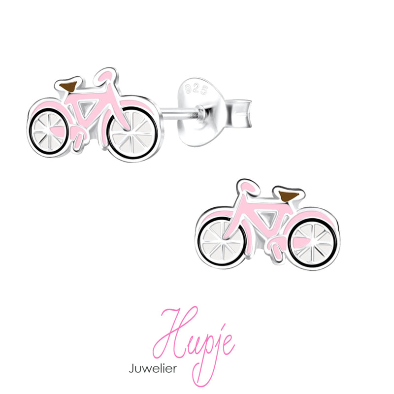 zilveren oorknopjes My Pink Barbie Bike