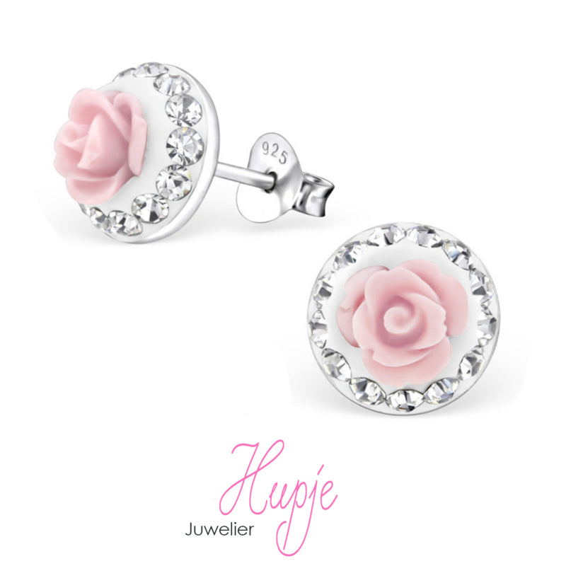silver earrings Swarovski® Rose