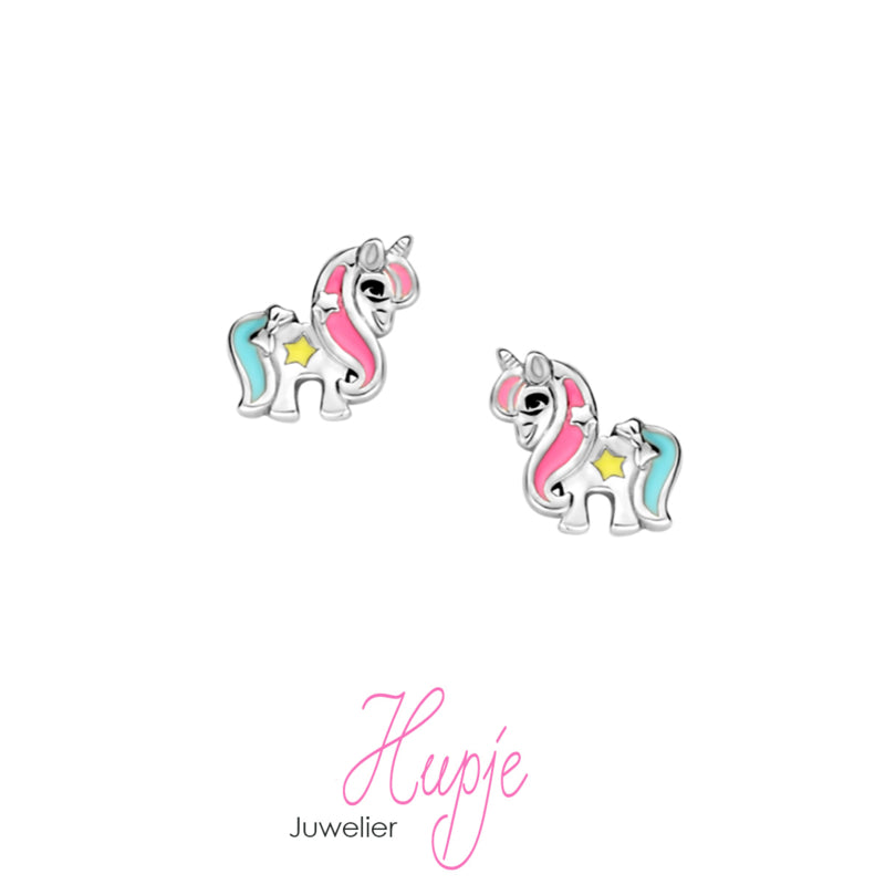 zilveren kinderoorbellen eenhoorn Starlight