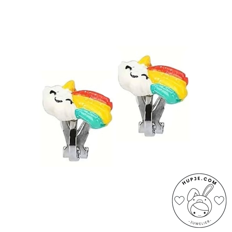 clipoorbellen regenboog wolkje glitter