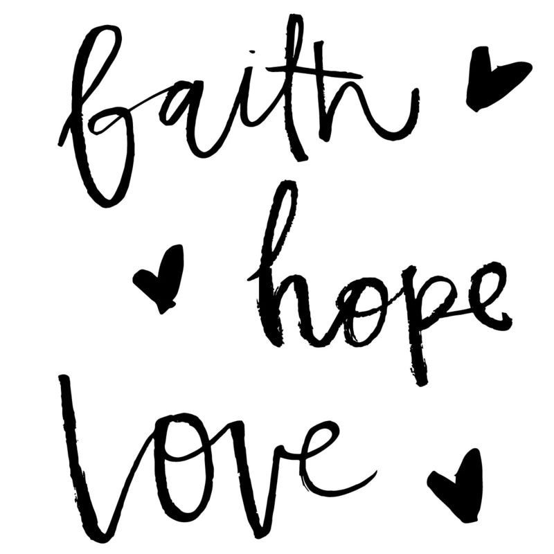 zilveren kinderketting Faith Hope Love