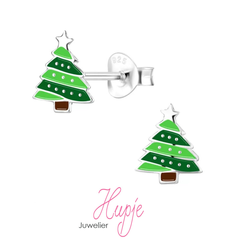 zilveren kinderoorbellen kerstboom zilveren ballen