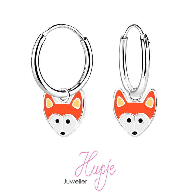 zilveren kinderoorbellen creolen vosje